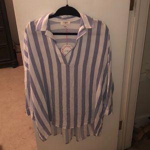 striped beach flowy shirt